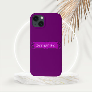 Aangepaste Paarse centrale banner iPhone 13 Hoesje