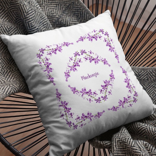 Aangepaste Paarse dendrobium Orchids Motif Kussen (Creator heeft geüpload)