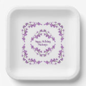 Aangepaste Paarse dendrobium Orchids Motif Papieren Bordje (Voorkant)