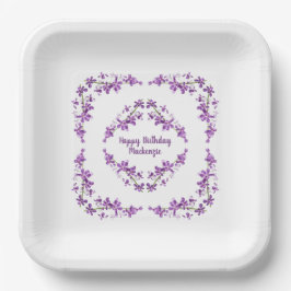 Aangepaste Paarse dendrobium Orchids Motif Papieren Bordje