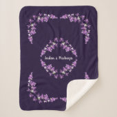 Aangepaste Paarse dendrobium Orchids Motif Sherpa Deken (Voorkant)