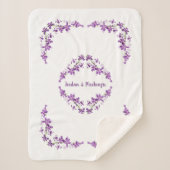 Aangepaste Paarse dendrobium Orchids Motif Sherpa Deken (Voorkant)