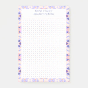 Aangepaste Paarse Dot Grid Nieuwe Moeder Baby Pla Post-it® Notes