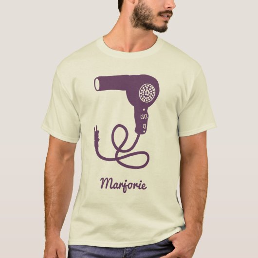 Aangepaste Paarse droogdroger met retro T-shirt (Voorkant)