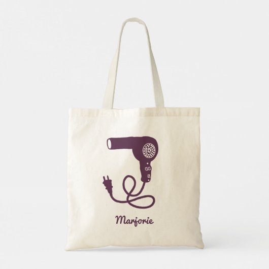 Aangepaste Paarse droogdroger met retro Tote Bag (Achterkant)