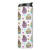 Aangepaste Paarse en roze koekjes Thermosbeker (Gedraaid links)