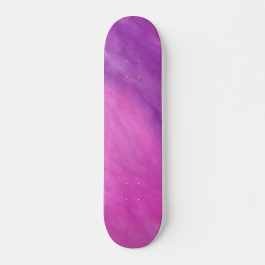 Aangepaste Paarse en roze Waterverf Skateboard (Voorkant)