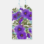 Aangepaste Paarse Floral Weddenschap Bedankt Cadeaulabel (Achterkant)