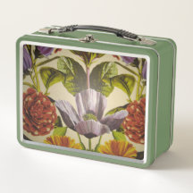 aangepaste Paarse Flower Metal Lunch Box