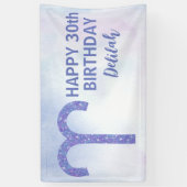 Aangepaste Paarse geboortedag in Cute Astrology Spandoek (Verticaal)