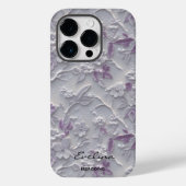 Aangepaste Paarse Geborduurde Bloemen & Inspireren Case-Mate iPhone Case (Achterkant)
