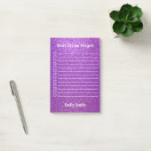 Aangepaste paarse glitters voering To Do-lijst Post-it® Notes (Kantoor)