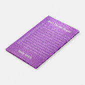 Aangepaste paarse glitters voering To Do-lijst Post-it® Notes (Schuin)