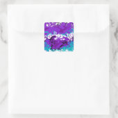 Aangepaste Paarse golfvlotter Vierkante Sticker (Tas)