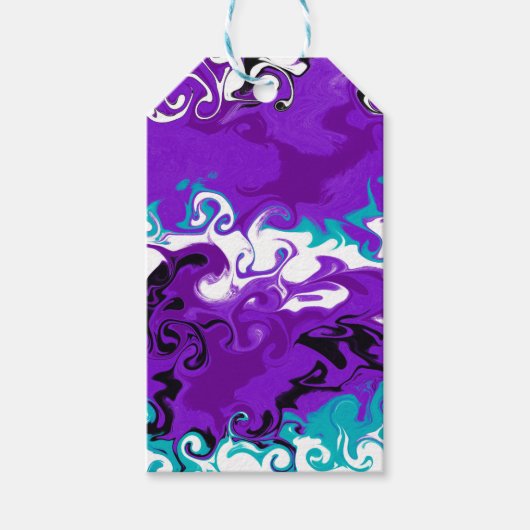 Aangepaste Paarse golven van de Vluchtige Kunst va Cadeaulabel (Voorkant)