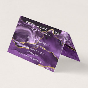 Aangepaste Paarse Gouden Glitter Business Card Tem Visitekaartjes