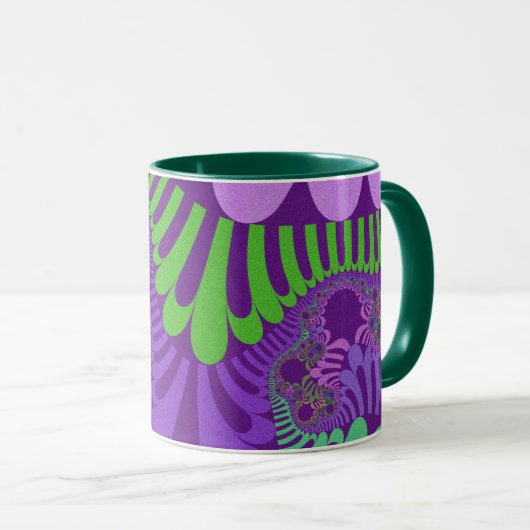 Aangepaste Paarse groene koffie-Mok Mok (Voorkant rechts)
