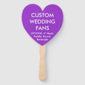 Aangepaste PAARSE HART WEDDING FANTS Handwaaier (Voorkant)