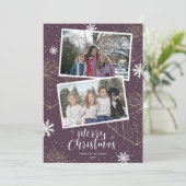 Aangepaste Paarse kerstcadeautjes voor kerstcadeau Feestdagenkaart (Staand voorkant)