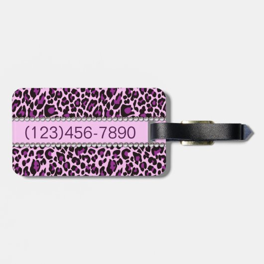 Aangepaste Paarse lade Bagagelabel (Achterkant horizontaal)