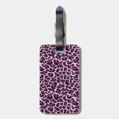 Aangepaste Paarse luipaard en glitter Bagagelabel (Achterkant verticaal)