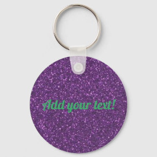 Aangepaste paarse mousserende glitter sleutelhanger