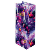 Aangepaste Paarse Ornament Kerstcadeau Tas Wijn Cadeautas (Voorkant Gekanteld)