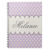 aangepaste Paarse poolpunten Notitieboek (Voorkant)