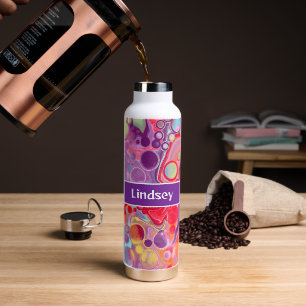 Aangepaste Paarse rode pour die vochtige kunst sch Waterfles