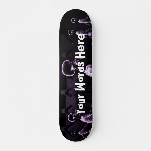 Aangepaste Paarse röntgenskeletten Midnight Stroll Skateboard (Voorkant)