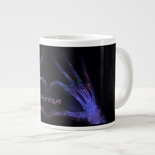 Aangepaste Paarse röntgenvingerafdrukken vormen ee Jumbo Beker (Voorkant rechts)