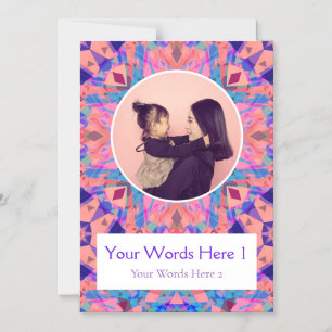 Aangepaste Paarse Roze Ster Verjaardag Gift Foto M Magnetische Uitnodiging