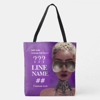Aangepaste Paarse Sorority Black Art Draagtas