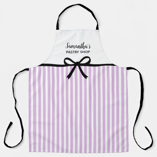 Aangepaste Paarse tapes bakkerij keukenzout Schort (Voorkant)