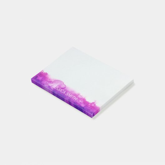 Aangepaste Paarse Violet Lavender Waterverf Post-it® Notes (Schuin)