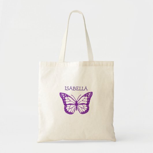 Aangepaste Paarse vlinder Tote Bag (Voorkant)