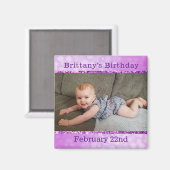 Aangepaste Paarse vogelherinnering Magnet Magneet (Voorkant / Achterkant)