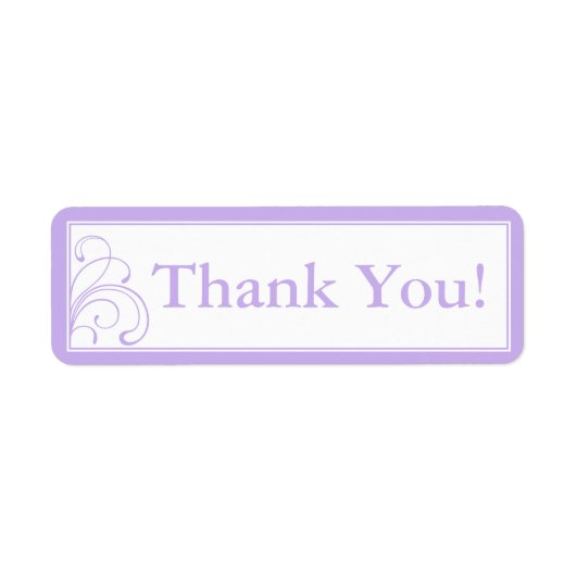 Aangepaste Paarse & wit dank u Stickers of labels (Voorkant)