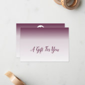 💝Aangepaste Paarse & Witte Cadeaubon Opmerking Ka Notitiekaartje (Voorkant / Achterkant in situ)