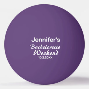 Aangepaste paarse witte vrijgezellenfeest weekendf pingpongballen
