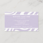 Aangepaste Paarse Witte Zebra Patroon Professionee Visitekaartje (Achterkant)