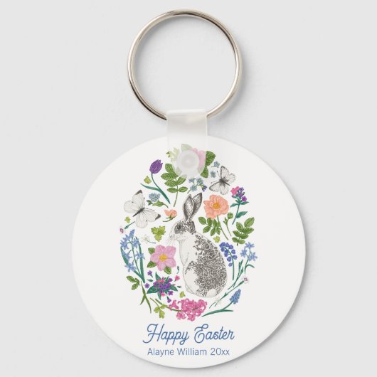 Aangepaste paasbundel en ventilatorSleutelhanger Sleutelhanger (Achterkant)