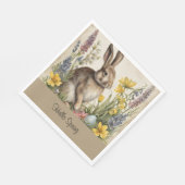 Aangepaste paashaas eitje bloemen servet (Hoek)