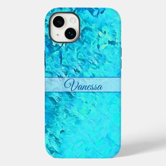 Aangepaste Pacifische blauwe naam Case-Mate iPhone Case (Achterkant)