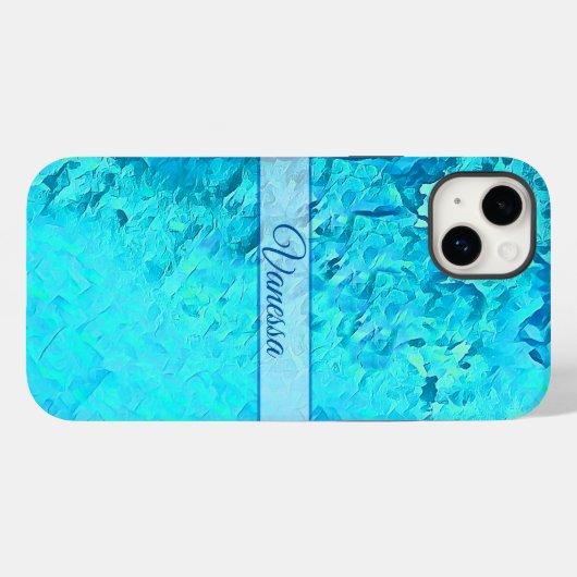 Aangepaste Pacifische blauwe naam Case-Mate iPhone Case (Achterkant (horizontaal))