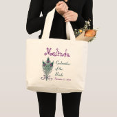 Aangepaste pacock Blauwgroen Paarse bridesmaïde Grote Tote Bag (Voorkant (product))