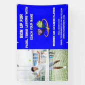 Aangepaste Padel Tennis Coaching Klasse Lessen Bla Spandoek (Verticaal)