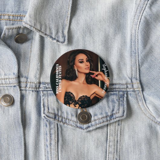 Aangepaste Pageant Button Pin - Kies uw maat (In situ)