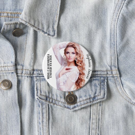 Aangepaste Pageant Button Pin - Kies uw maat (In situ)