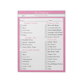 Aangepaste Pageant Packing Checklist voor Pageants Notitieblok (Gedraaid)
